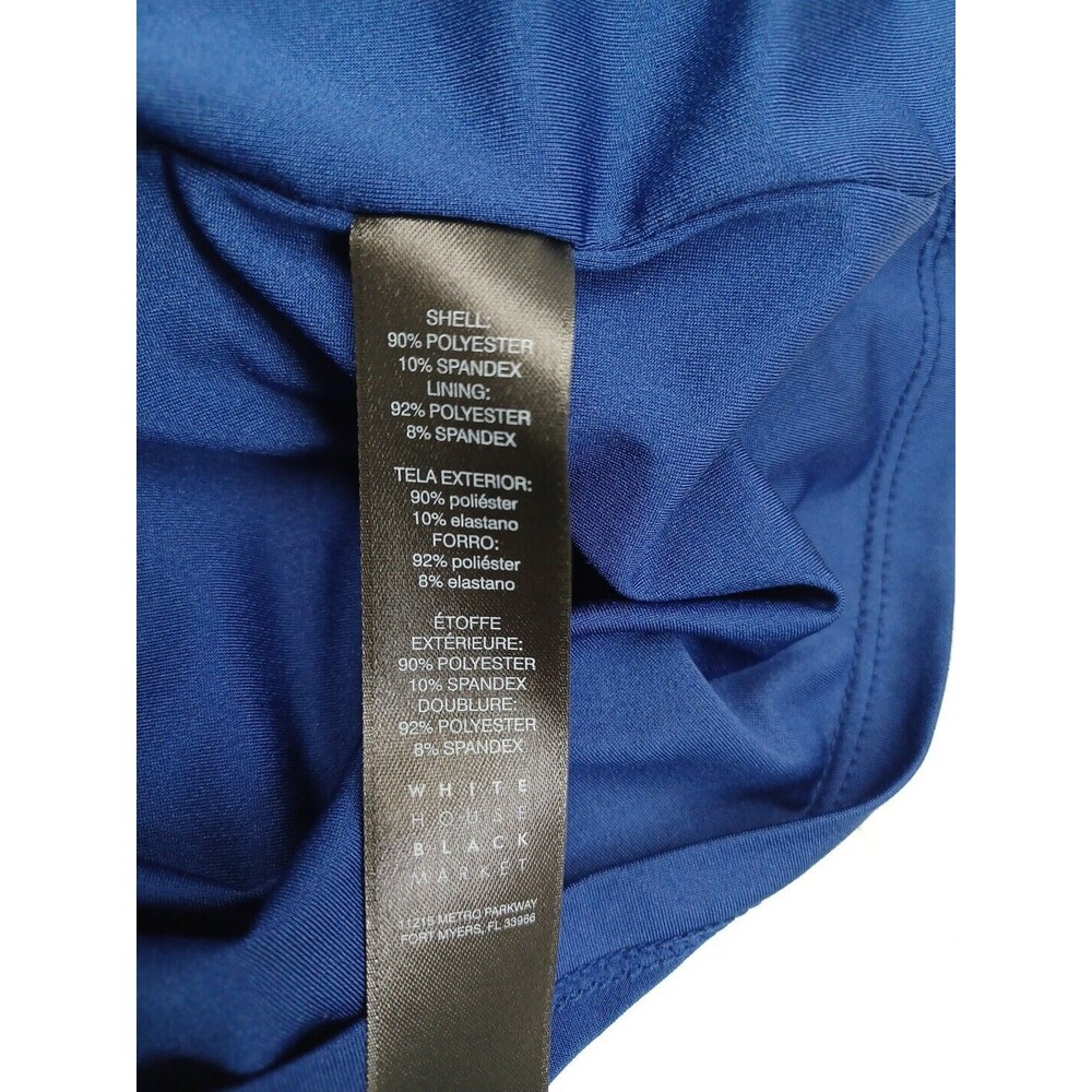 White House Black Market Blue Velvet Velour Short Sleeve Top XS - Picture 9 of 10